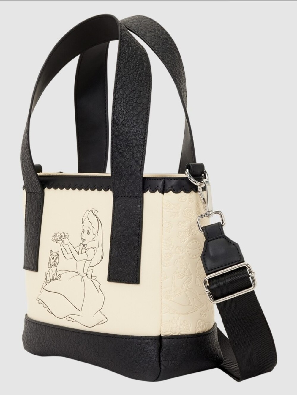 2pc Loungefly Disney Alice in Wonderland Mini Tote Crossbody Bag/ Cell/Coin Bag - Picture 3 of 7